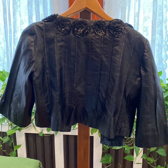 Philosophy di Alberta Ferretti, black leather jacket, size xs - Picture 6 of 13